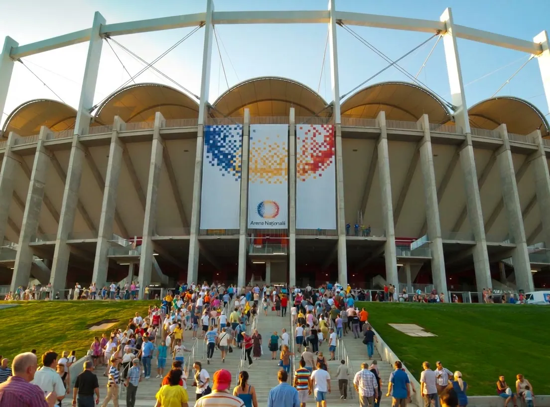 Players' tunnel entrance at the National Arena Bucharest
