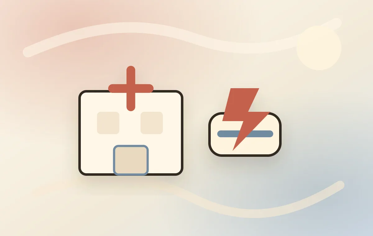 Illustration with an emergency hospital and private studio for relatives
